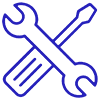 Icon überkreuzter Schraubenschlüssel und Schraubenzieher
